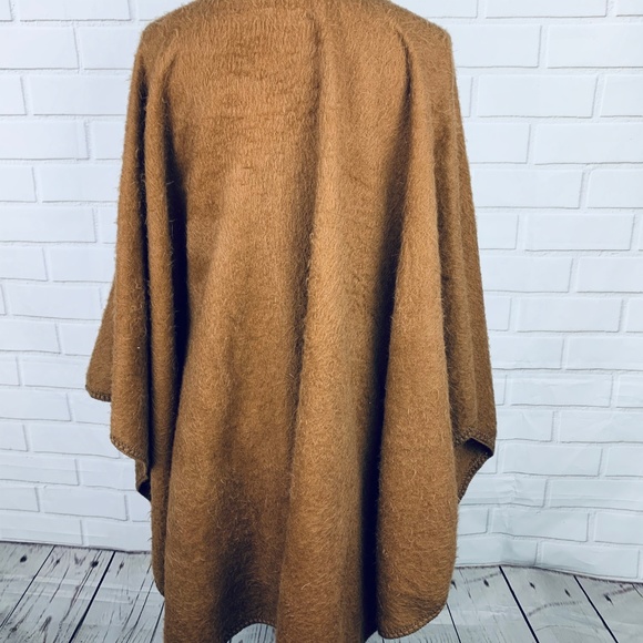 Capchtex Peru Alpaca Cape OS cognac fringe scarf - Picture 4 of 8